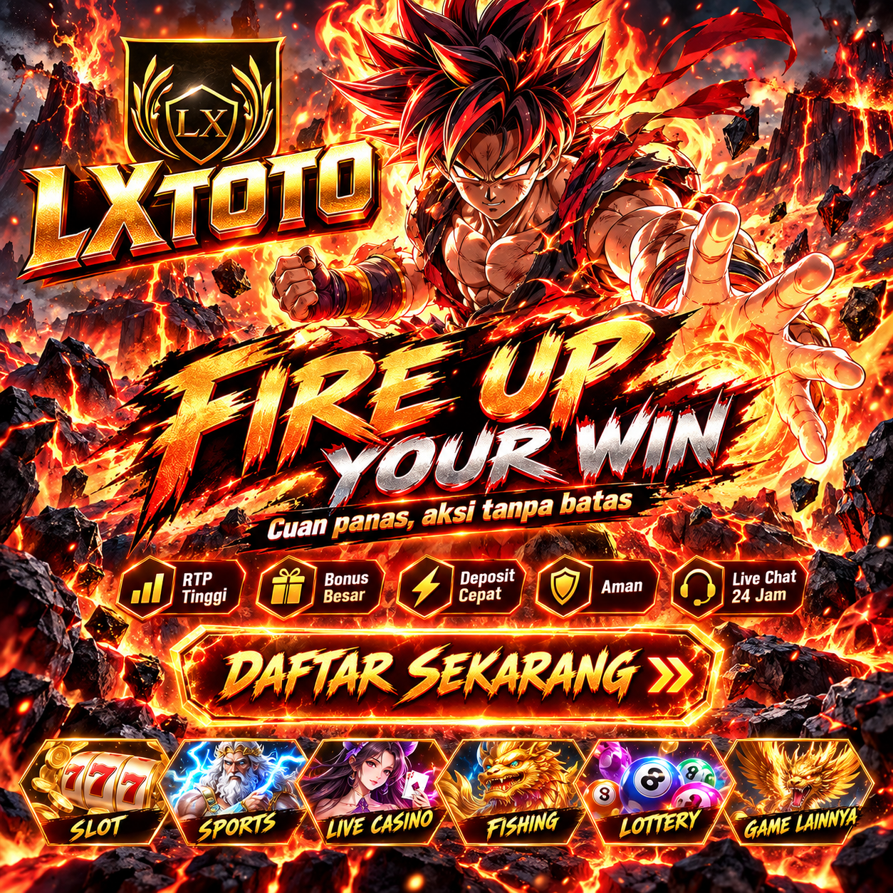 Petualangan fantasi LXTOTO dengan energi emas dan biru
